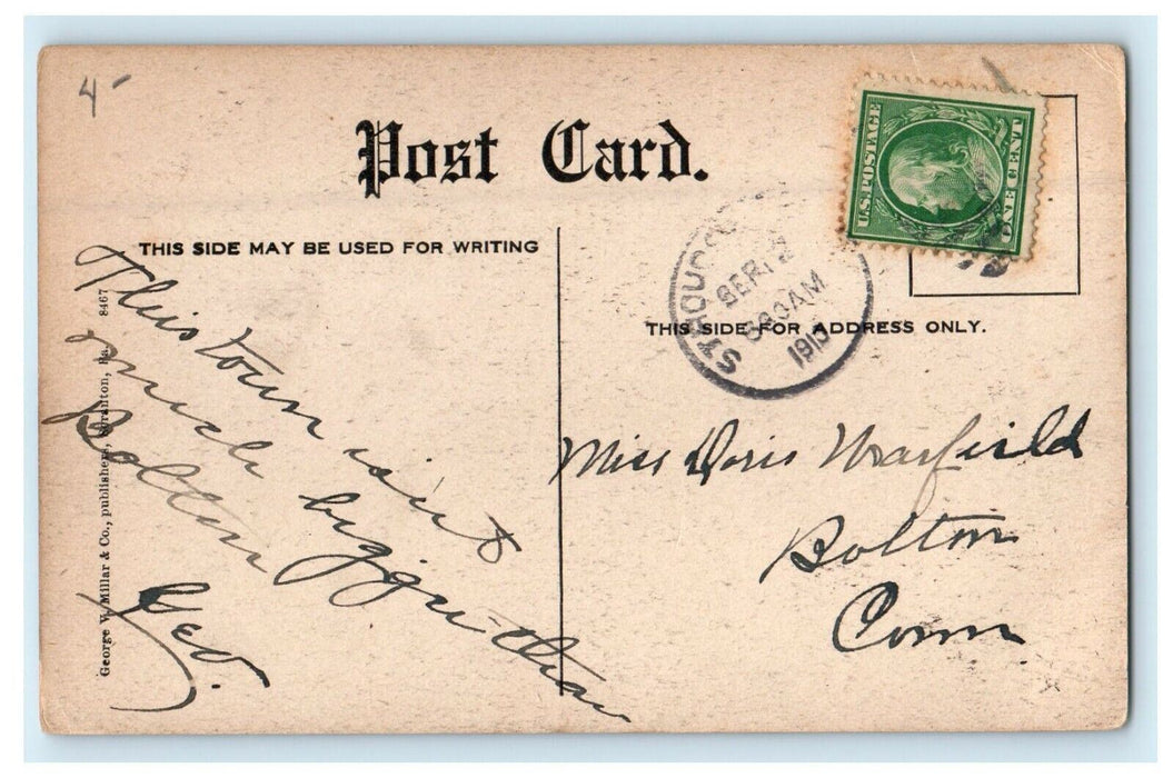 1913 Public School, East Stroudsburg Pennsylvania PA Antique Postcard