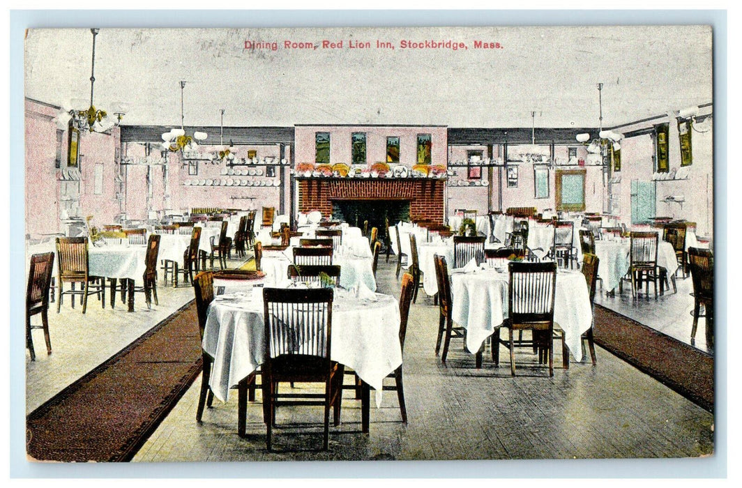 c1910s Dining Room, Red Lion Inn Stockbridge Massachusetts MA Postcard