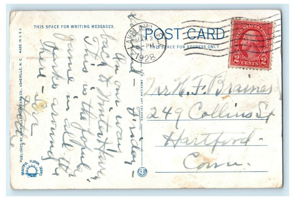 1928 "The Sunshine City" Shuffleboard Courts, St. Petersburg Florida FL Postcard