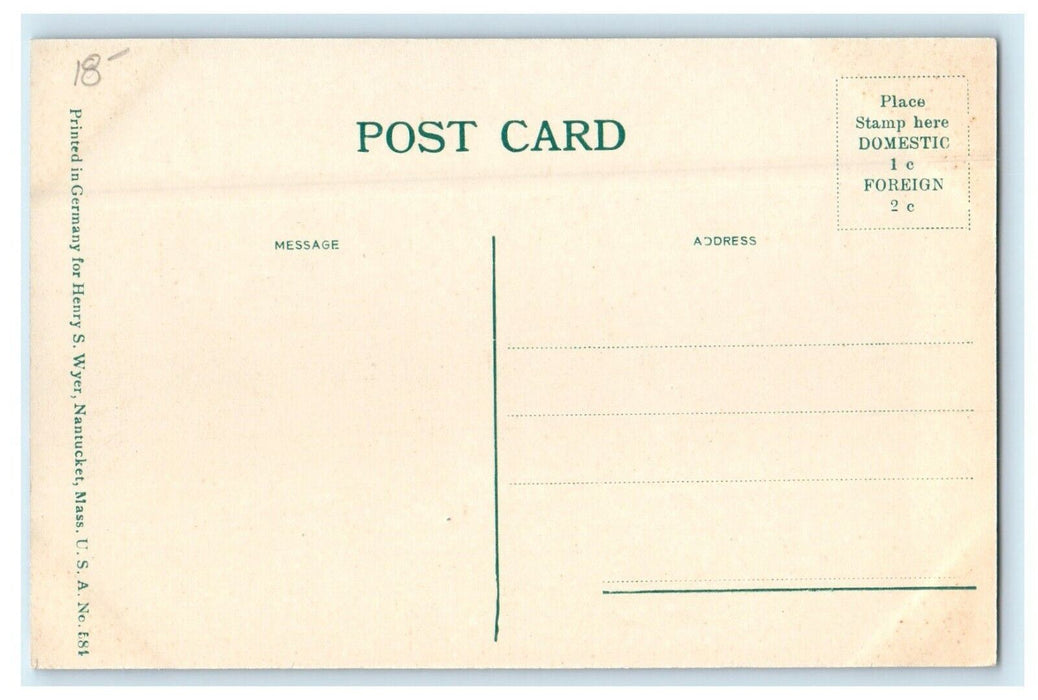 1908 Coffin School for Manual Training, Nantucket Massachusetts MA Postcard