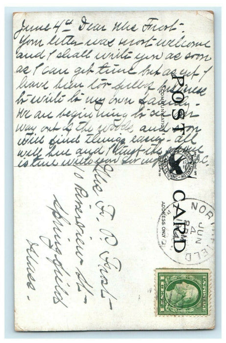 1914 Main Street, Northfield Massachusetts MA Antique Postcard