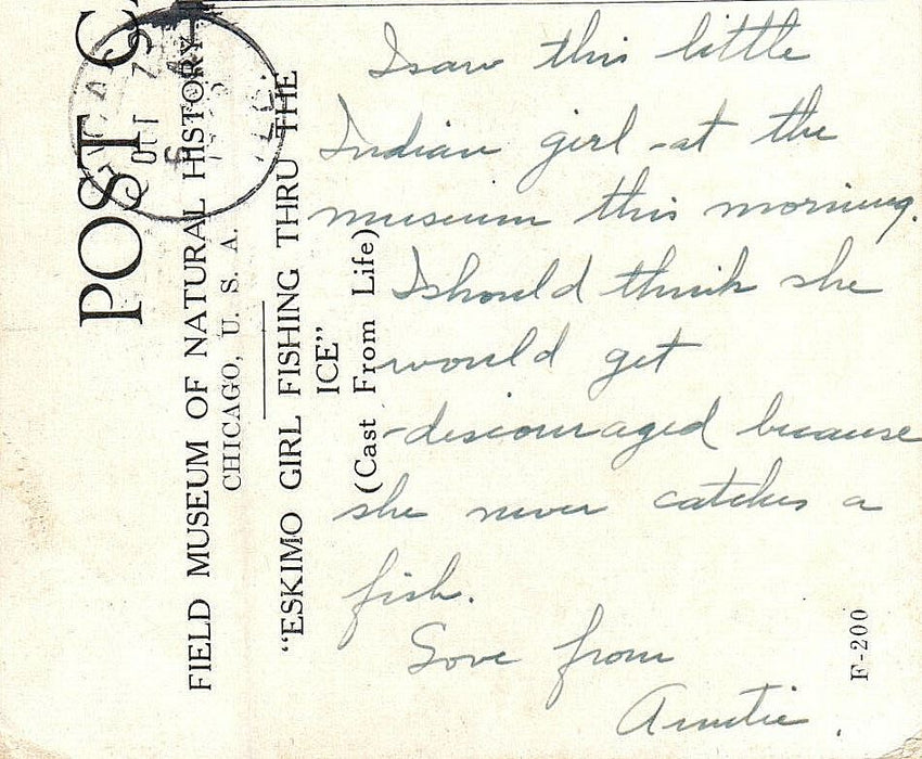 c1920s Field Museum of National History, Chicago Illinois IL Posted Postcard