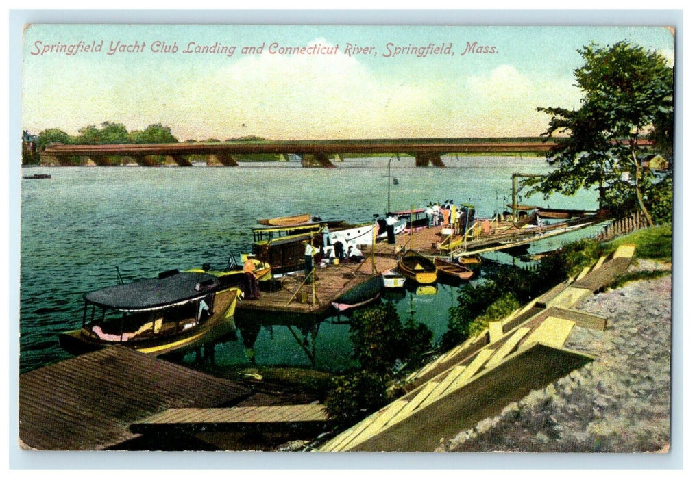 1910 Spring Field Yacht Club in Springfield, Massachusetts MA Postcard