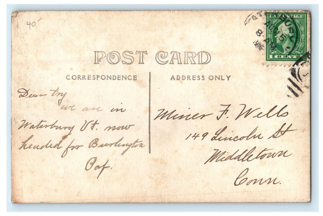 1915 Old Toll Bridge Bellows Falls Vermont VT RPPC Photo Antique Postcard