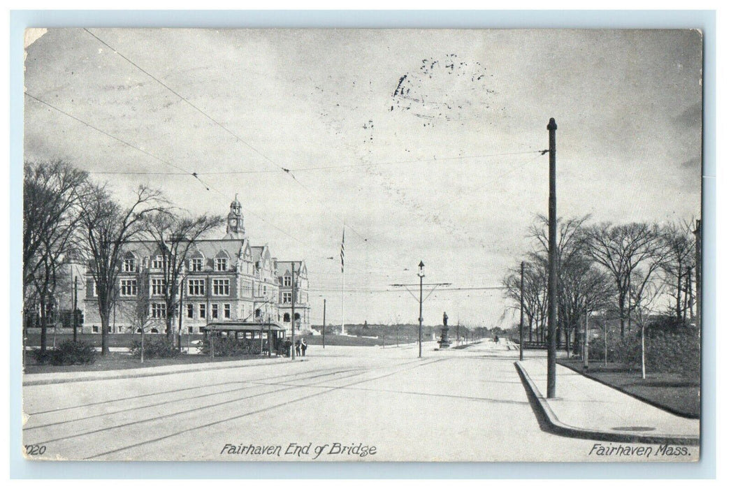 1910 Fairhaven End of Bridge, Fairhaven Massachusetts MA Souvenir Postcard