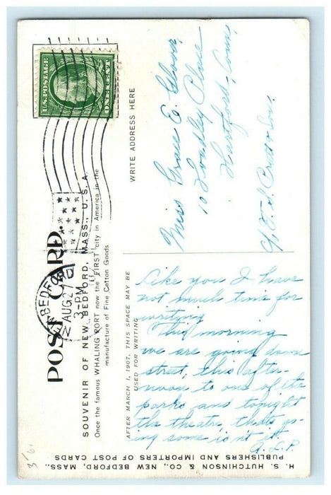 1910 Fairhaven End of Bridge, Fairhaven Massachusetts MA Souvenir Postcard