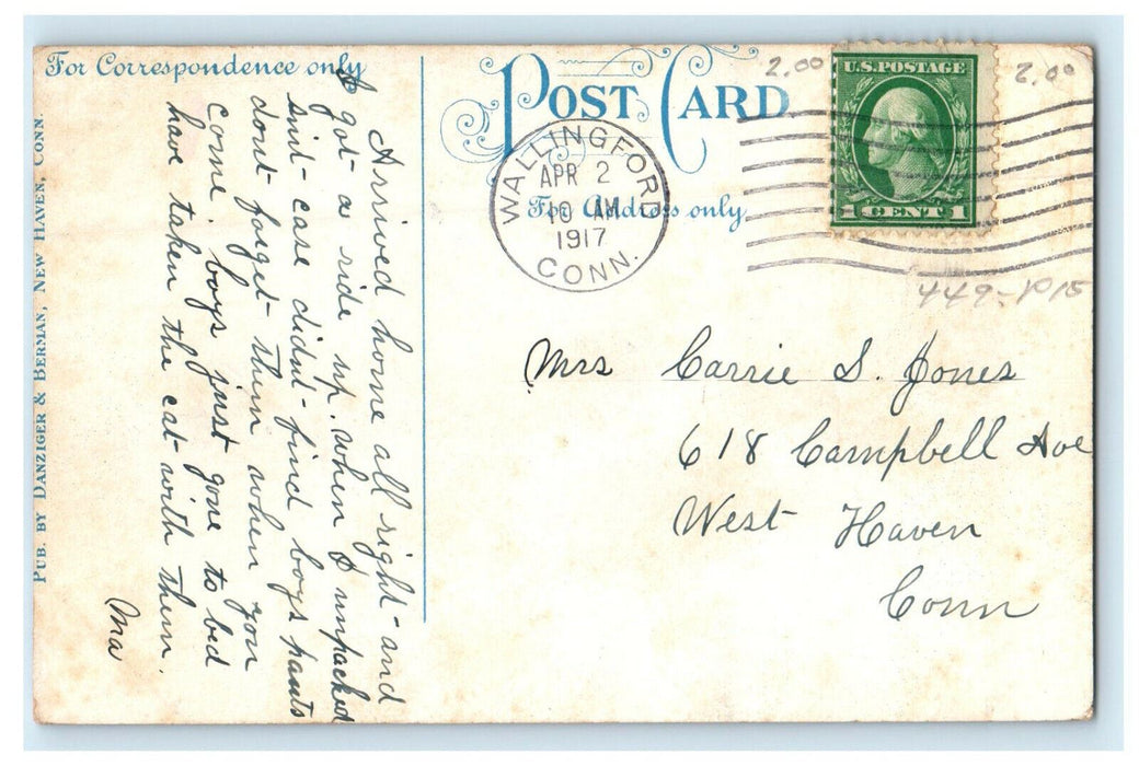 1917 Riverfront Canoe Club House Springfield Massachusetts MA Postcard