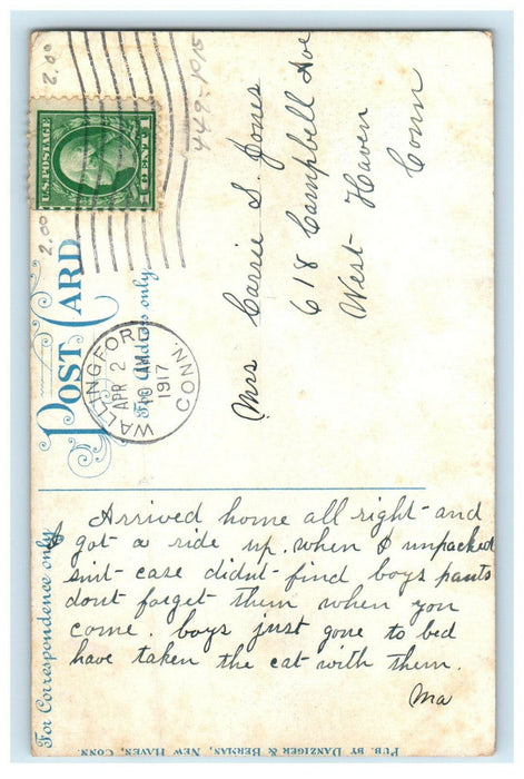 1917 Riverfront Canoe Club House Springfield Massachusetts MA Postcard