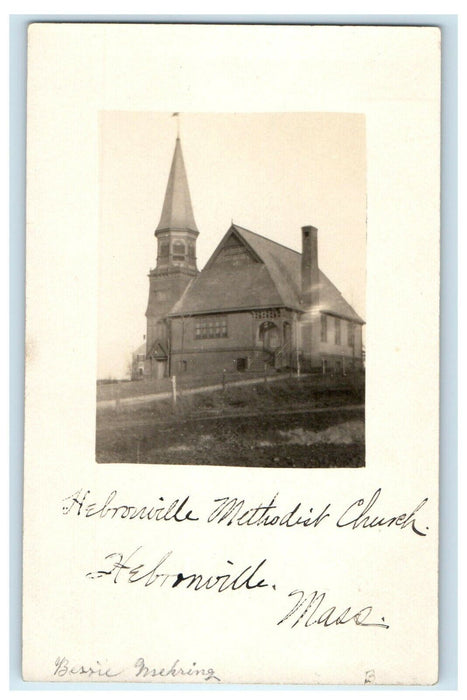 c1910's Methodist Church Hebronville Massachusetts MA RPPC Photo Postcard