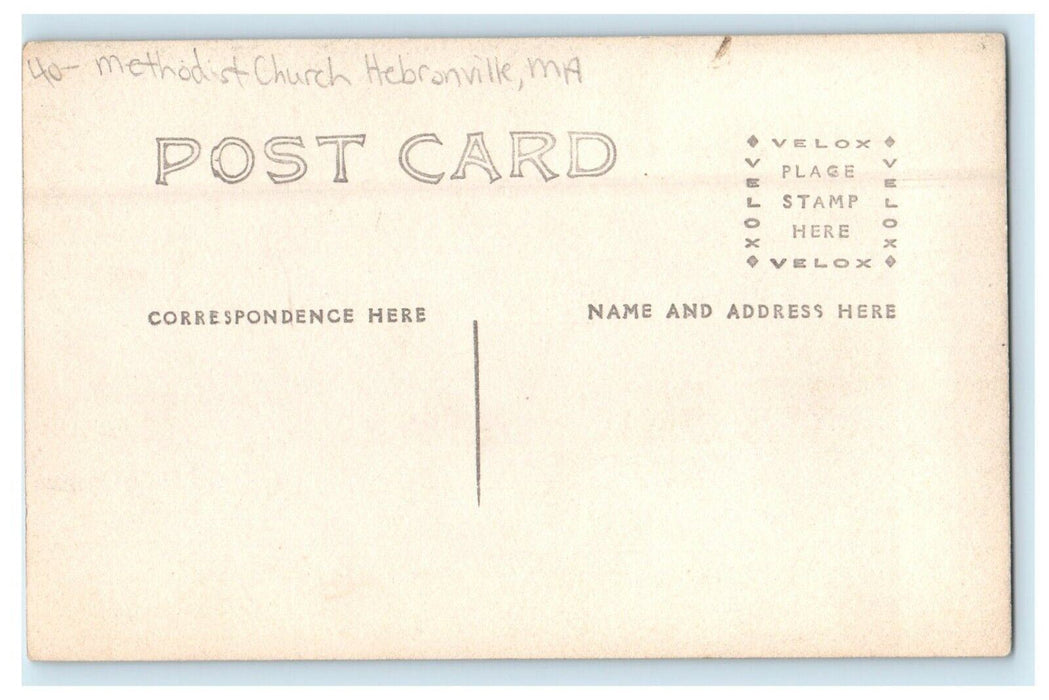 c1910's Methodist Church Hebronville Massachusetts MA RPPC Photo Postcard