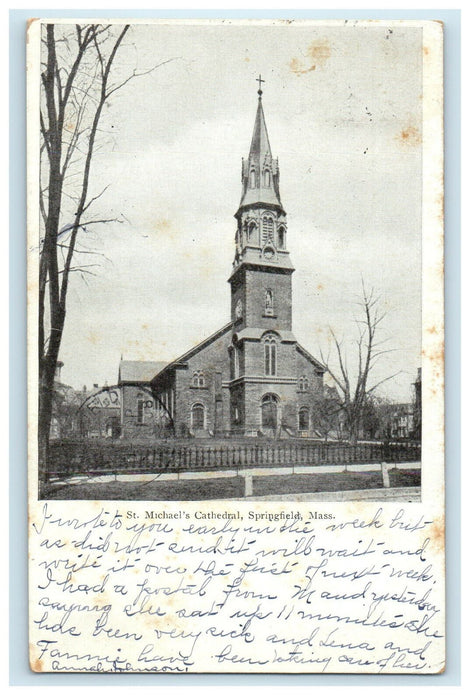 1908 St. Micheal's Cathedral, Springfield Massachusetts MA Posted Postcard