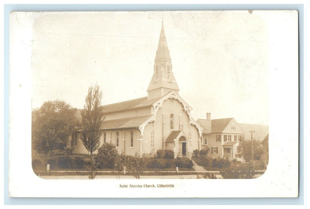 c1905 Saint Aloysius Church Gilbertville Massachusetts MA RPPC Photo Postcard