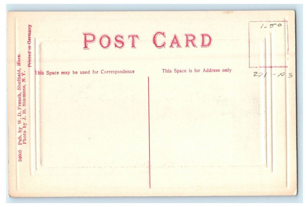 c1910s High School, Sheffield Massachusetts MA Unposted Antique Postcard