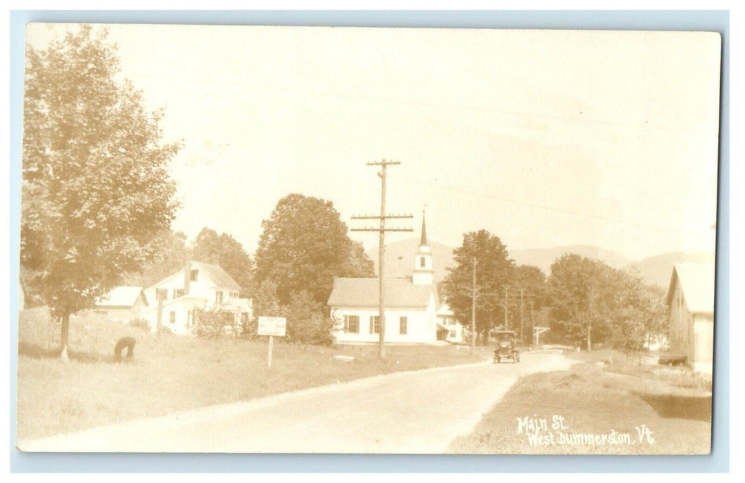 c1920's View Of Main Street West Dummerston Vermont VT RPPC Photo Postcard