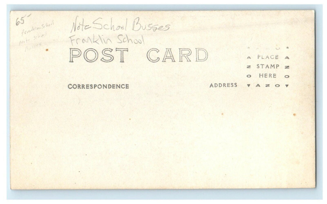 c1910's Franklin School Busses Students Massachusetts MA RPPC Photo Postcard