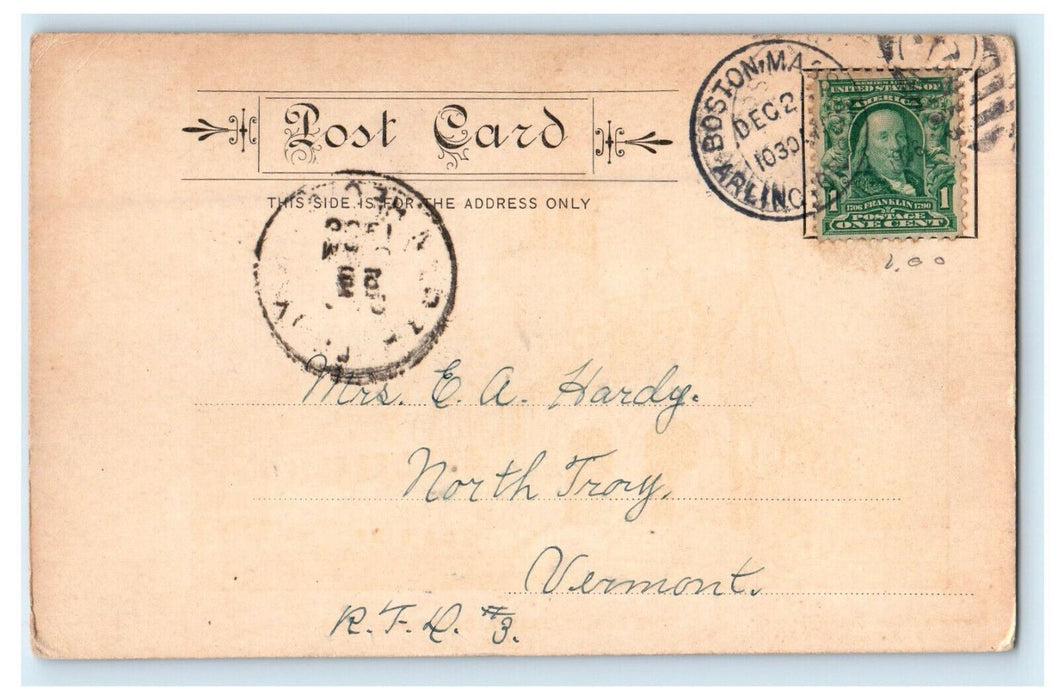 1906 The Public Library, Cambridge Massachusetts MA Posted Antique Postcard