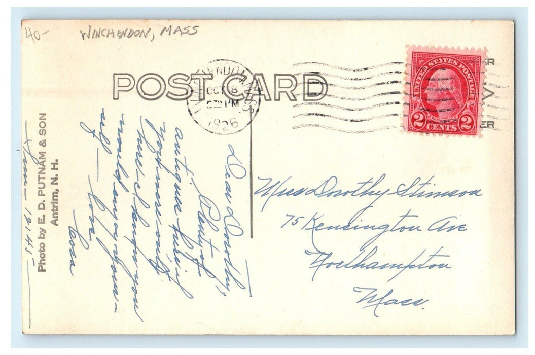 1926 Ski Jump Toy Town Tavern Winchendon Massachusetts MA RPPC Photo Postcard