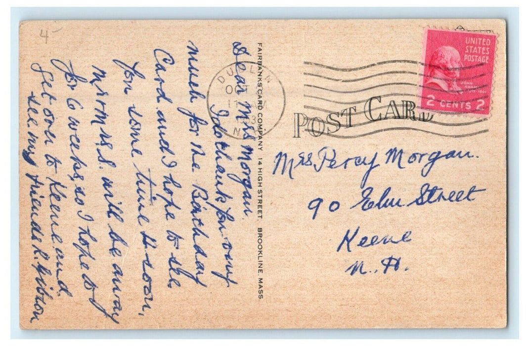1953 First Church, Halifax Massachusetts MA Vintage Postcard