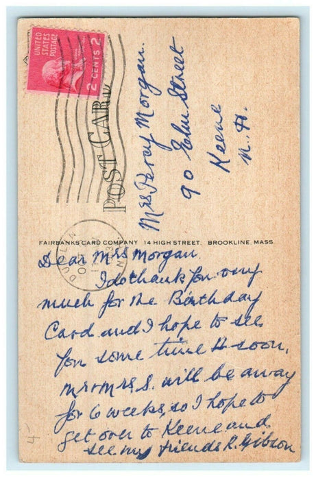 1953 First Church, Halifax Massachusetts MA Vintage Postcard