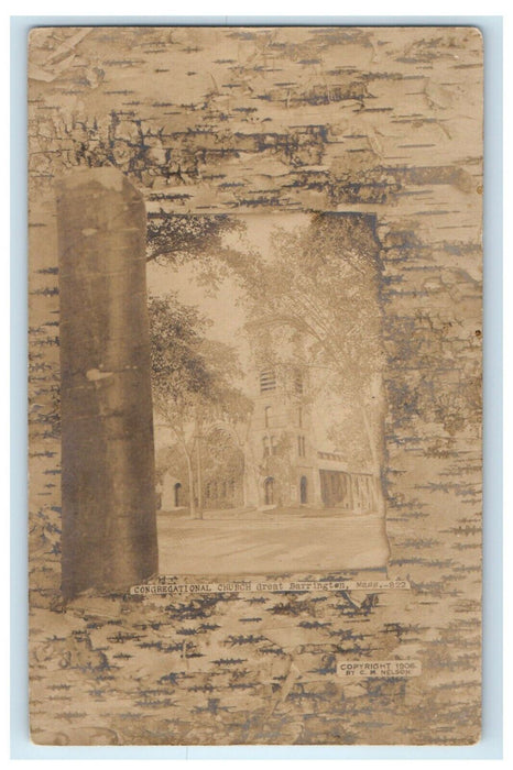 1907 Congregational Church Great Barrington Massachusetts MA RPPC Photo Postcard