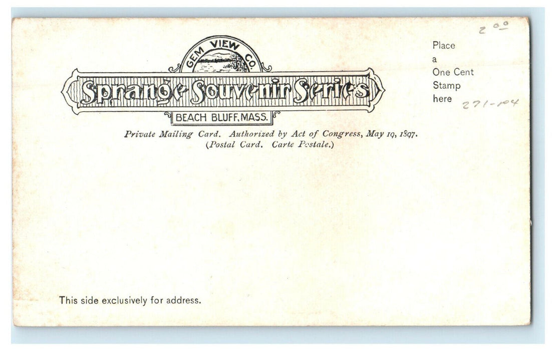 c1905s Custom House were Hawthorne Worked, Salem Massachusetts MA PMC Postcard