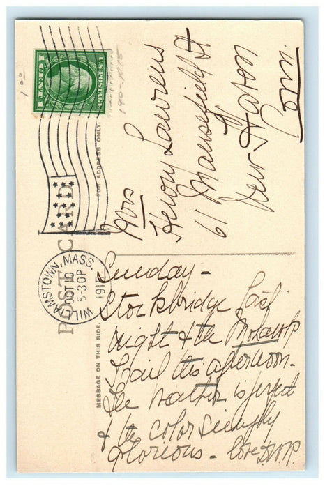 1915 Lawrence Quadrangle, Williams College, Williamstown MA Posted Postcard