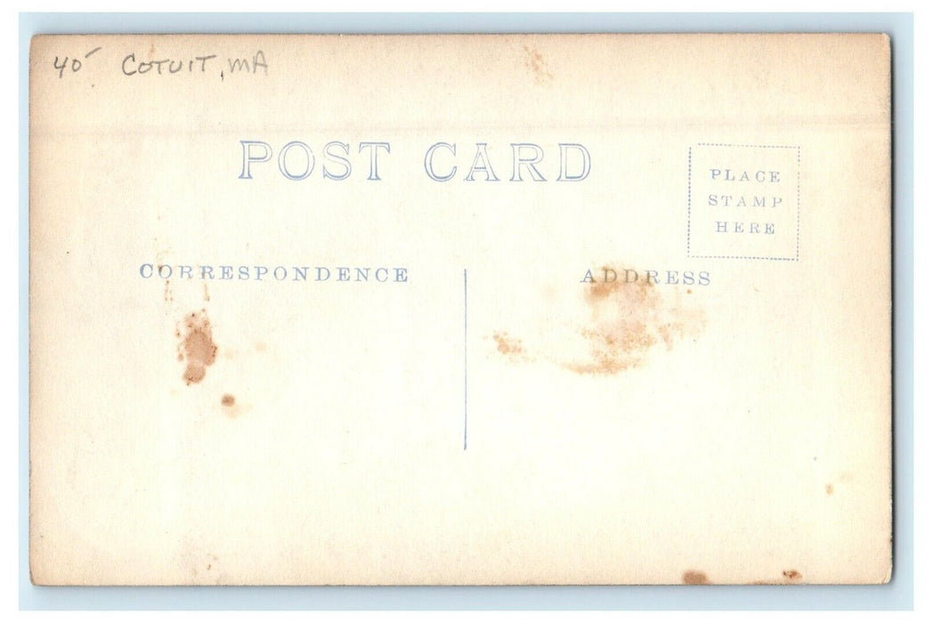 c1910's View Of Church Cyanotype Cotuit Massachusetts MA RPPC Photo Postcard