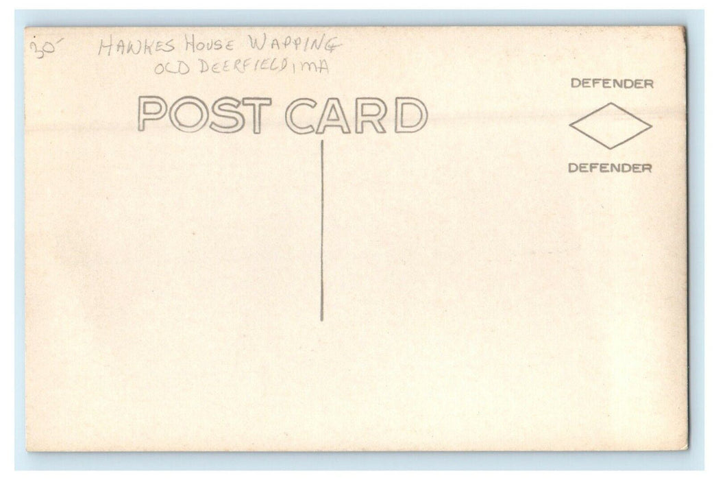c1920's Hawkes House Wapping Old Deerfield Massachusetts MA RPPC Photo Postcard