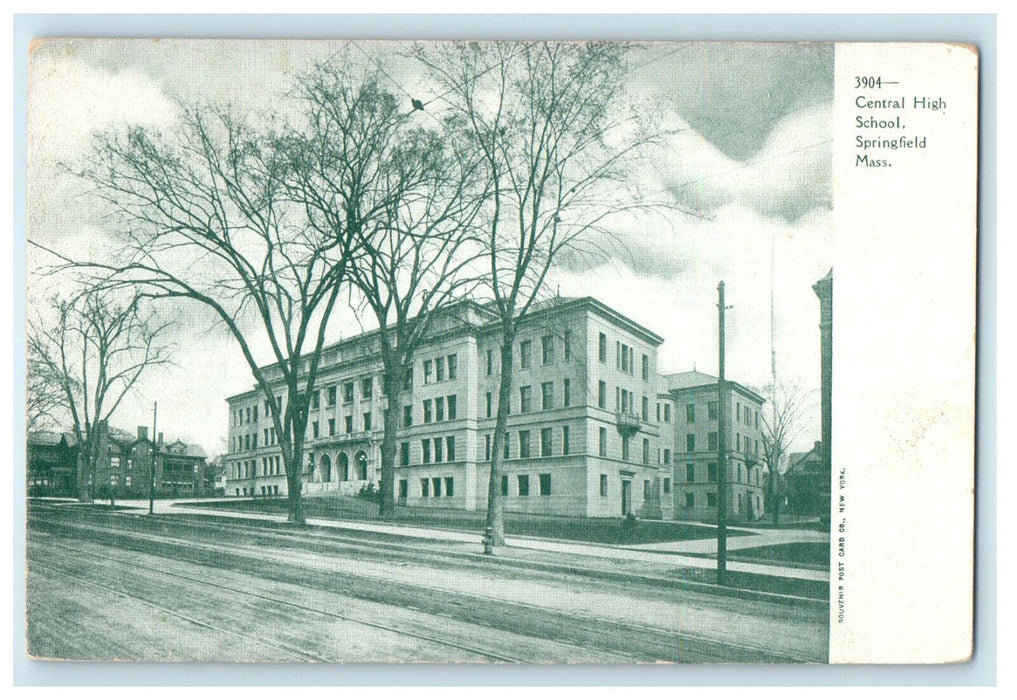 c1905s Central High School, Springfield Massachusetts MA Unposted Postcard