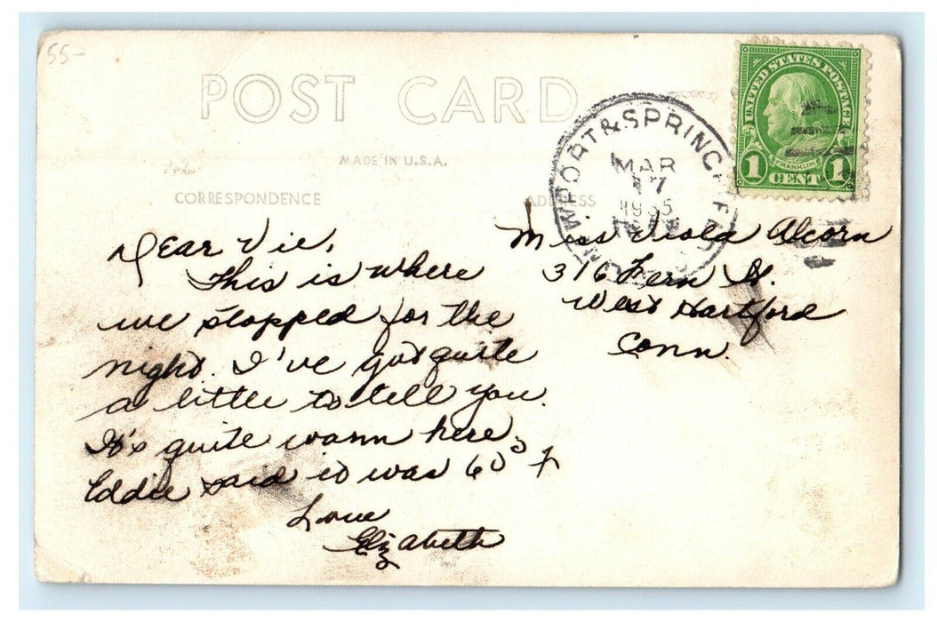 1935 View Of Hotel Windham Cars Bellows Falls Vermont VT RPPC Photo Postcard