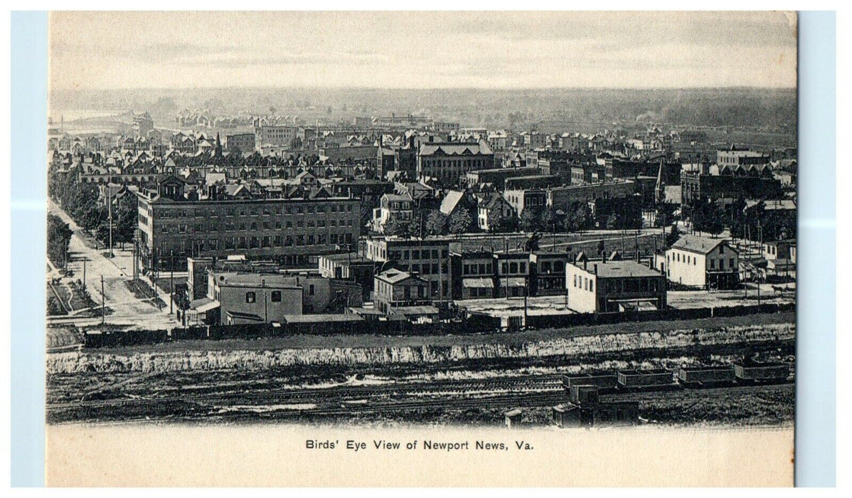 1905 Bird's Eye View of Newport News Virginia VA Antique Postcard