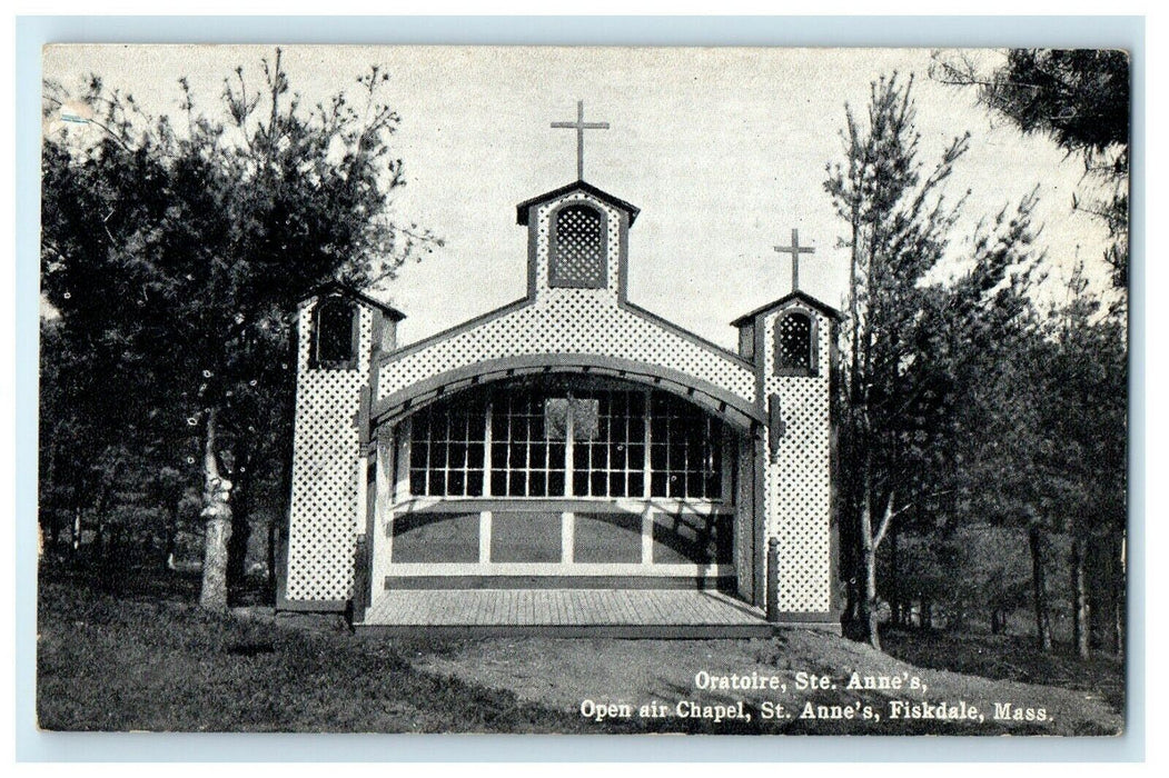 1912 Open Air Chapel, St Anne's Church Fiskdale Massachusetts MA Postcard