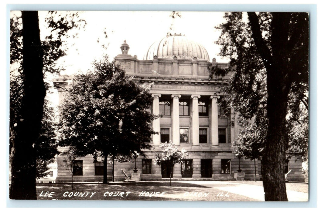 Lee County Court House Dixon Illinois RPPC Photo c1930 Vintage Antique Postcard