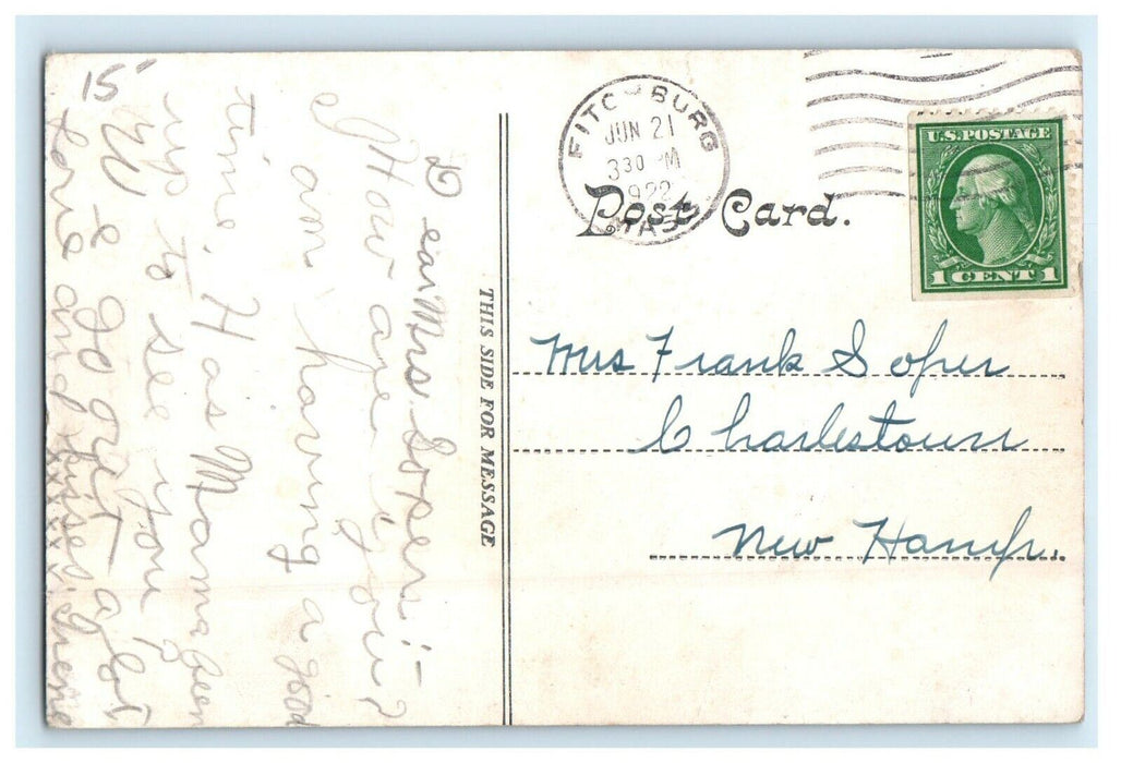 1922 Parkhill Mill Co Fitchburg Massachusetts MA Posted Postcard