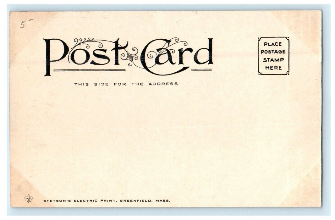 1905 A Busy Corner in Greenfield, Massachusetts MA Antique Postcard