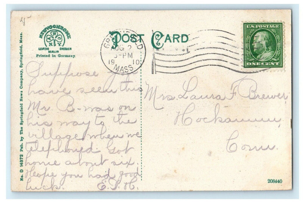 1910 Green River Bridge Horse Barn Greenfield Massachusetts MA Antique Postcard