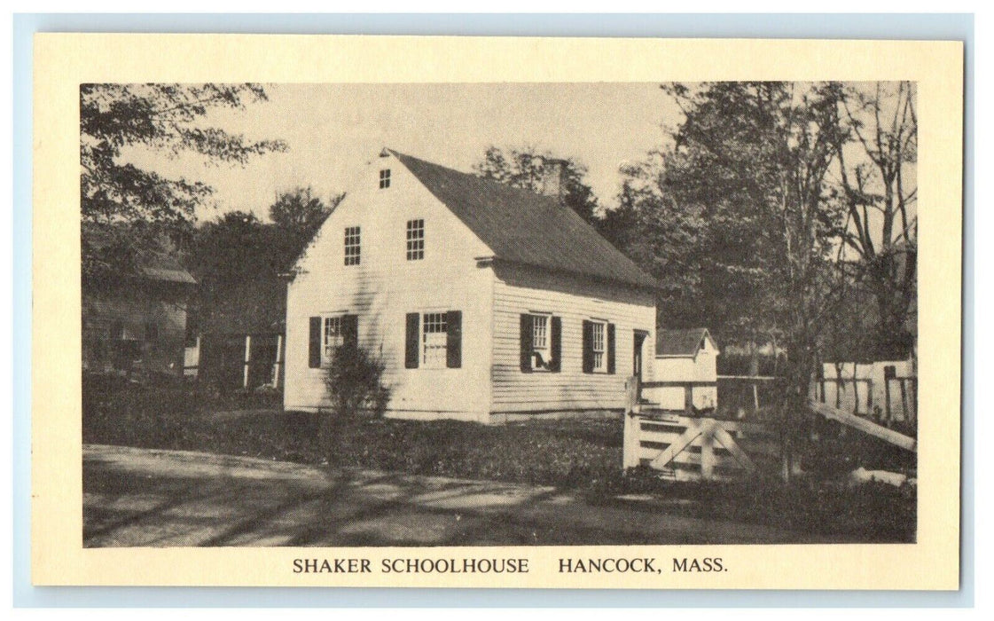 1880 Shaker Schoolhouse, Hancock, Massachusetts MA Antique Postcard