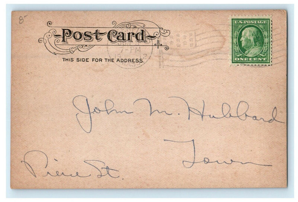 1912 John Hancock Leaving Boston, Day-Light Clothing Store, Advertising Postcard