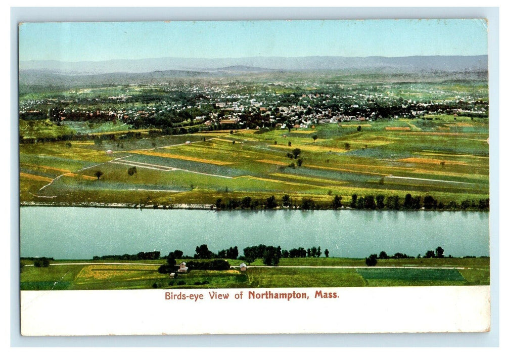 c1905 Birds Eye View Of Northampton Massachusetts MA Antique Postcard