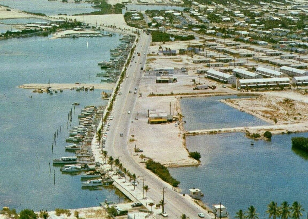 Airview Of Roosevelt Boulevard Showing Stock Island Key West Florida FL Postcard