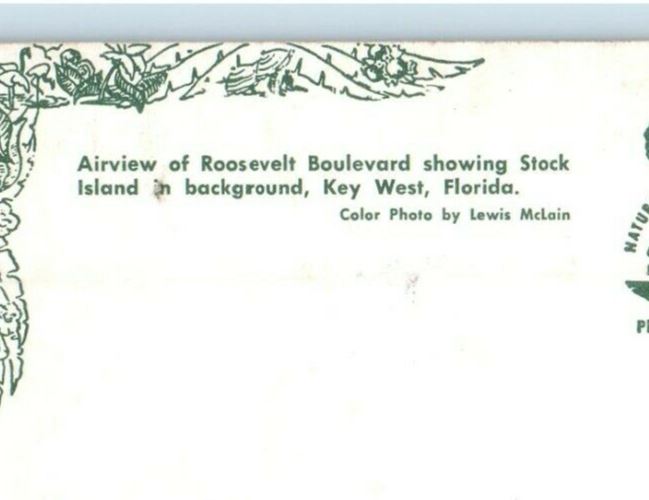 Airview Of Roosevelt Boulevard Showing Stock Island Key West Florida FL Postcard