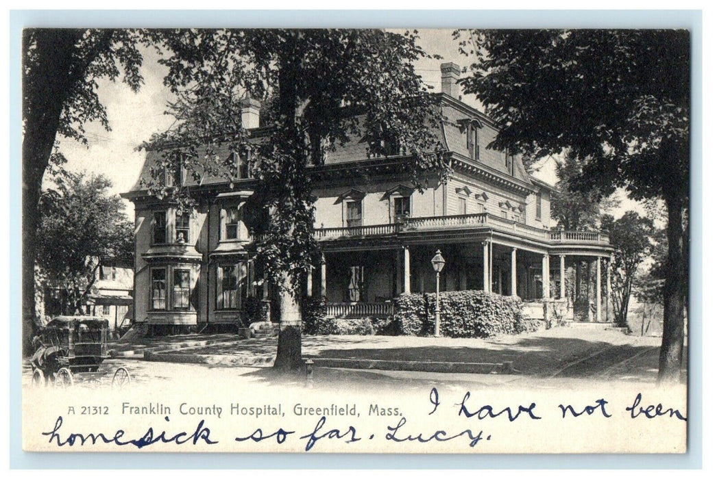 1906 Franklin County Hospital Greenfiled Massachusetts MA Rotograph Postcard