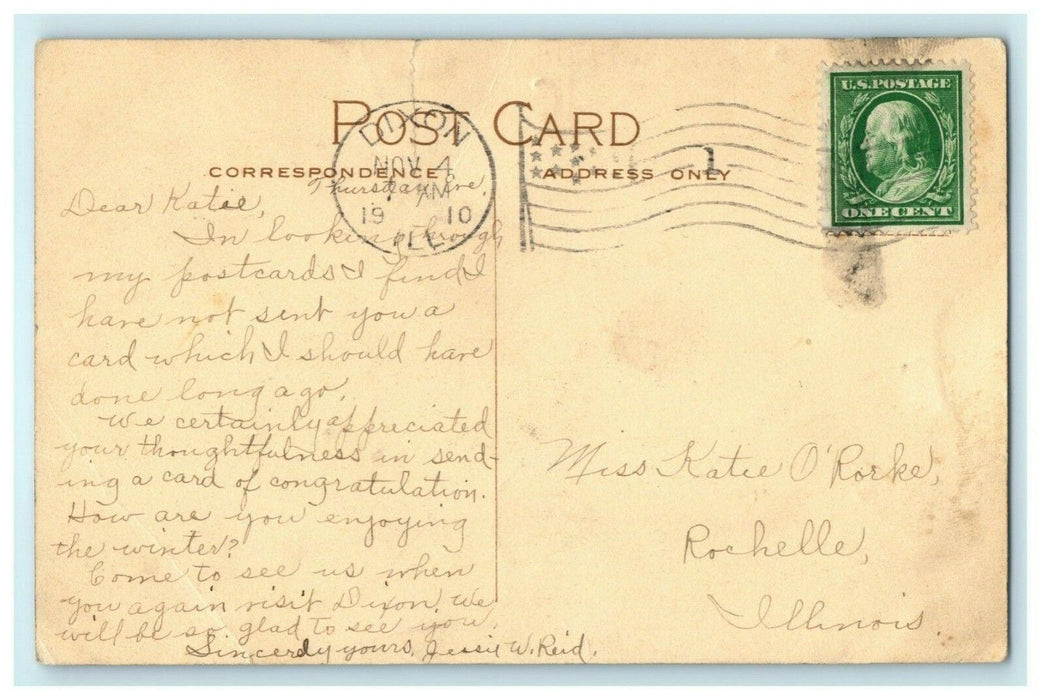 Lee County Court House Dixon Illinois 1910 Rochelle Vintage Antique Postcard