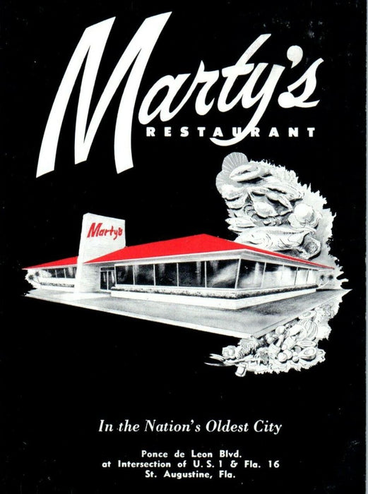 Marty's Restaurant In The Nation's Oldest City St. Augustine Florida FL Postcard