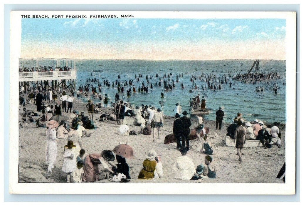 1910 The Beach Fort Phoenix Fairhaven Massachusetts MA Postcard