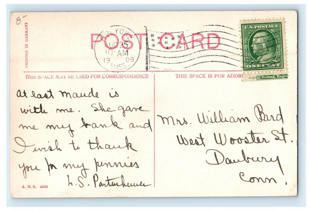 1909 A View of Federal Street in Greenfield Massachusetts MA Postcard