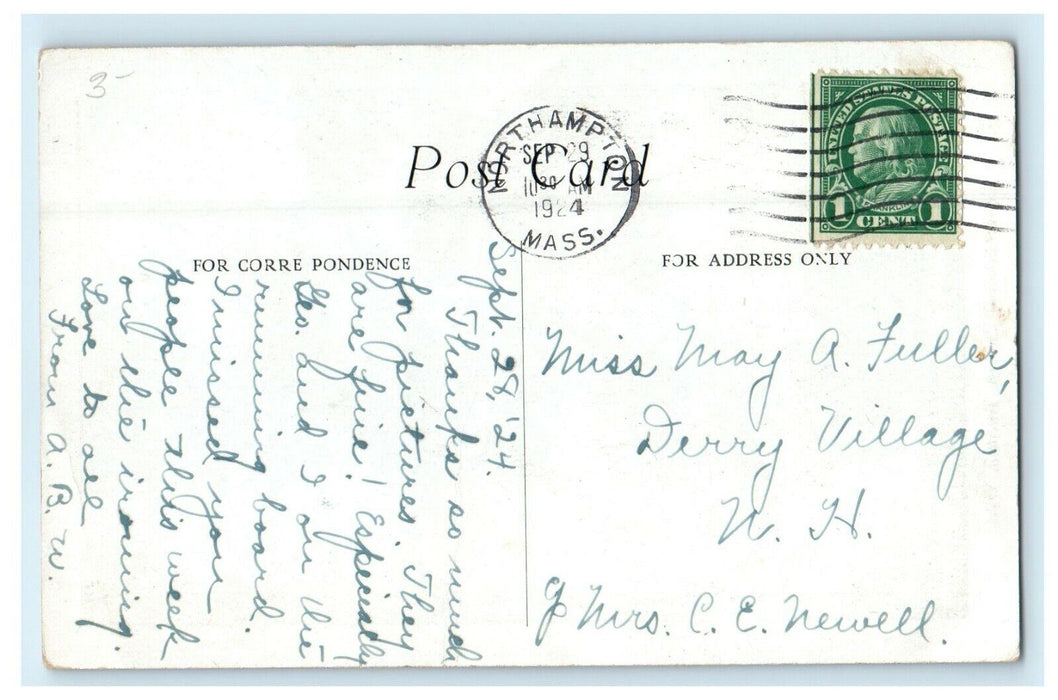 1924 Congregational Church Hatfield, Massachusetts MA Posted Postcard