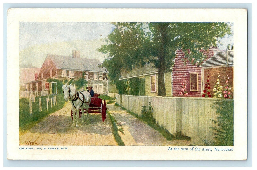 c1910 At The Turn Of The Street Nantucket Massachusetts MA Unposted Postcard
