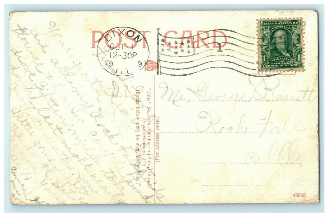 Lee County Court House Dixon Illinois 1909 Rock Falls Vintage Antique Postcard