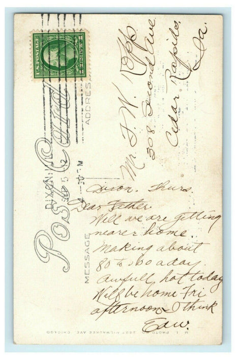 Dixon Illinois Post Office 1912 RPPC Photo Vintage Antique Postcard